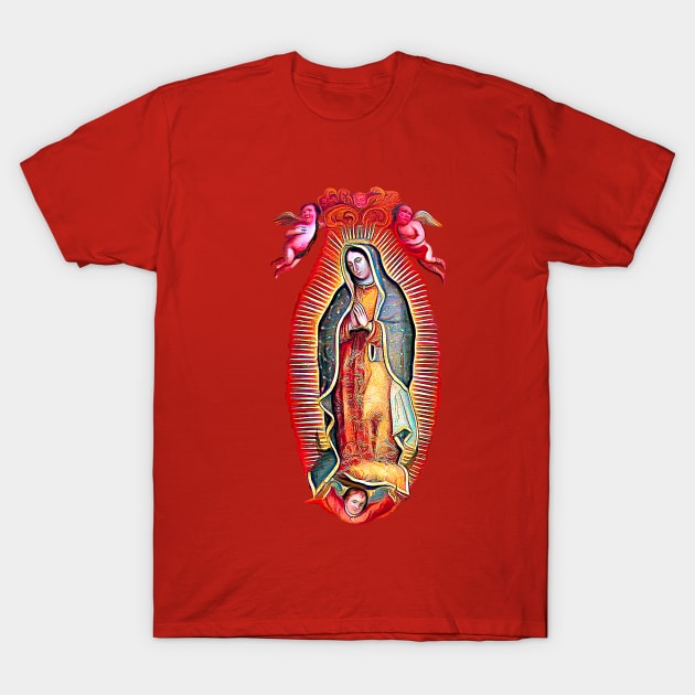 Our Lady of Guadalupe Mexican Virgin Mary Mexico Angels Tilma 2004 T-Shirt by hispanicworld